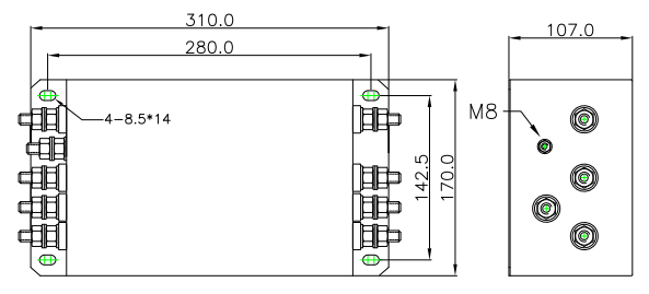 YX92G6 180A Трехфазный фильтр RFI EMI фильтр для автоматического оборудования