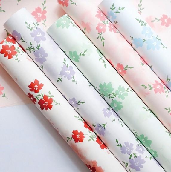Spring floral packaging paper, thickened fresh flower bouquet packaging paper, waterproof printed packaging paper, flower shop floral art packaging