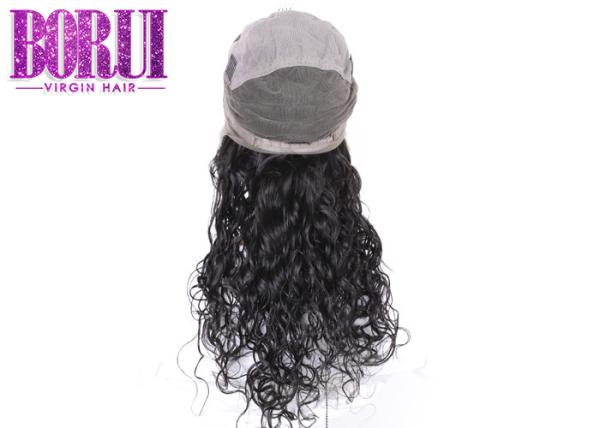 Perucas malaias completas e grossas do cabelo, peruca completa pre arrancada do laço da onda natural de Glueless