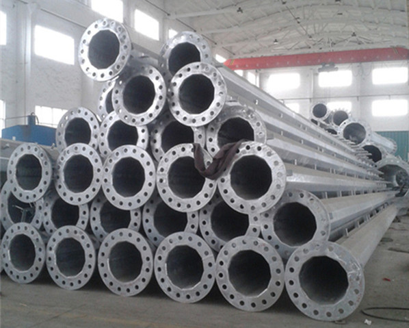 35KV Single / Double Circuits Hot Dip Galvanized Steel Pole For Electric Transmission