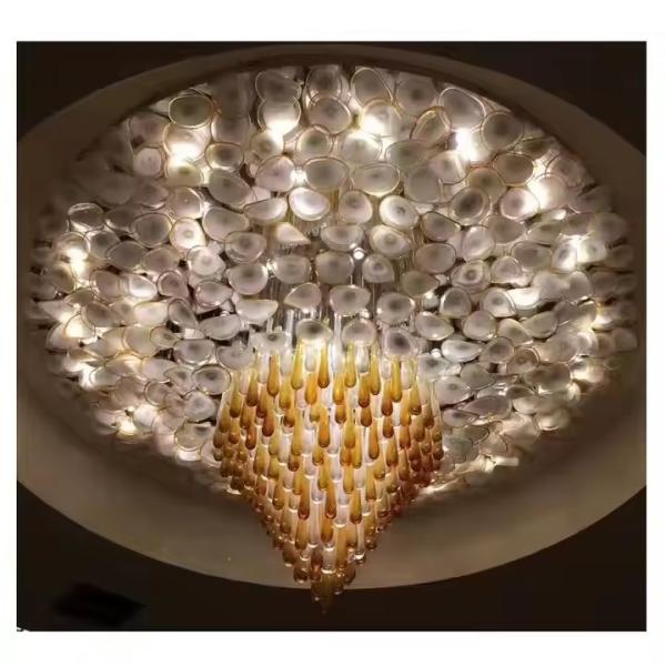 Post Modern Style Custom Chandelier Hotel Lobby Business Center Large Crystal Luxury Round Water Drop Pendant LED Ceiling Light