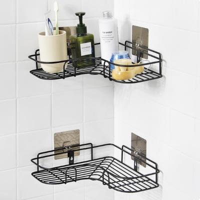 Iron Bathroom Corner Storage Rack , 5KG Loading Corner Storage Holder Shelf