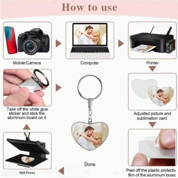 Printable Metal Sublimation Keychain Diy Key Ring Holder Various Shapes Of Sublimation Keychain Blanks