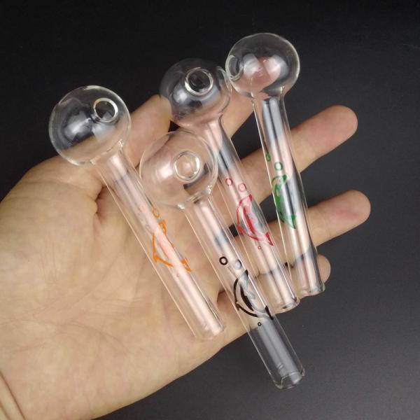 Great Pyrex Glass Water Pipe , Hand Blown Clear Glass Oil Burner Bong