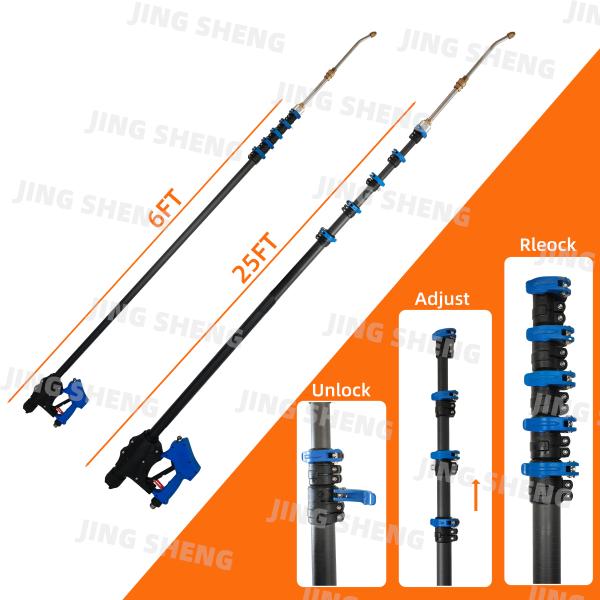 Easy to handle carbon fiber pole combining high flexural strength and corrosion resistance for long lasting industrial