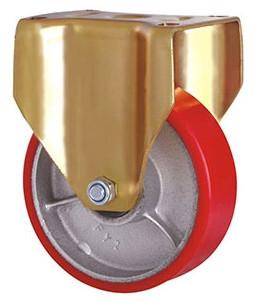 PU On Cast Iron Castor Wheels , 1000lbs 6 Inch Heavy Duty Caster Wheels