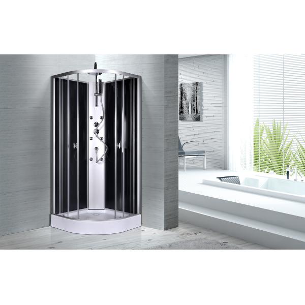 Circle Quadrant Shower Cabin with white acrylic tray and roof 85X85X225cm