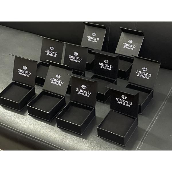 90*90*35mm Customized Paper Black Magnet Jewelry Box for Organization
