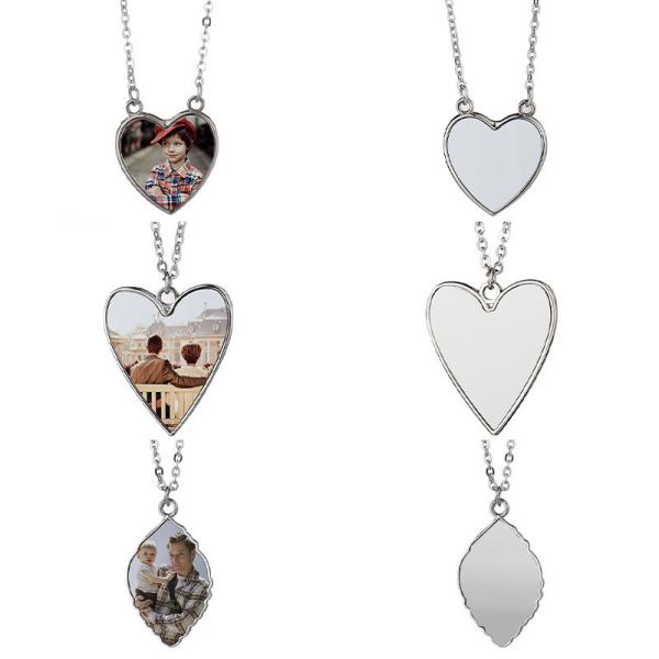 Sublimation Love Heart Necklace Valentines Necklace For Heat Transfer