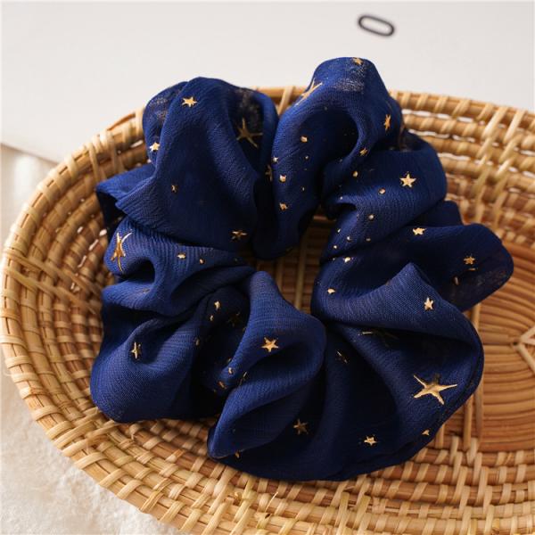 Stars Chiffon large colon headdress Ins women girls sweet plate release circle Korea scrunchie wholesale