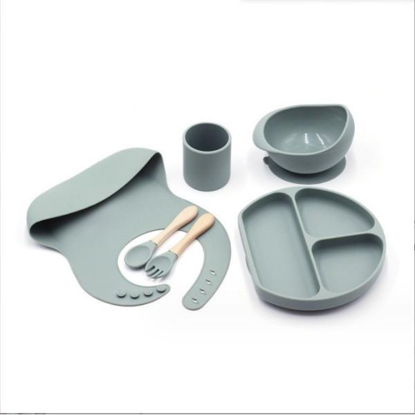 Silicone Feeding Set Top Seller Baby Supplies Baby Dish Plates Set Newborn Set Gift