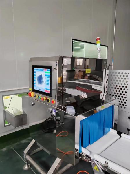 Machine à rayons X pour aliments pour l'inspection des produits alimentaires, tels que chocolat, noix, biscuits, aliments humides et secs pour animaux de compagnie.