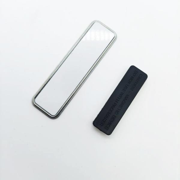En blanco de sublimación Rectangular de sublimación de metal Nombre de la insignia
