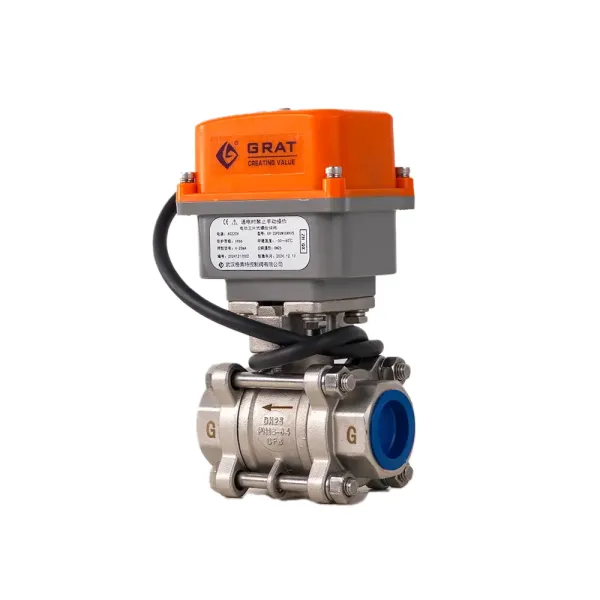 Miniature Electric 304/316 Stainless Steel Threaded Ball Valve for Automated On/Off and Flow Regulation in Chemical Fluids