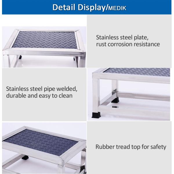 Табуретка шага ноги нержавеющей стали медицинская с анти- платформой резины скида