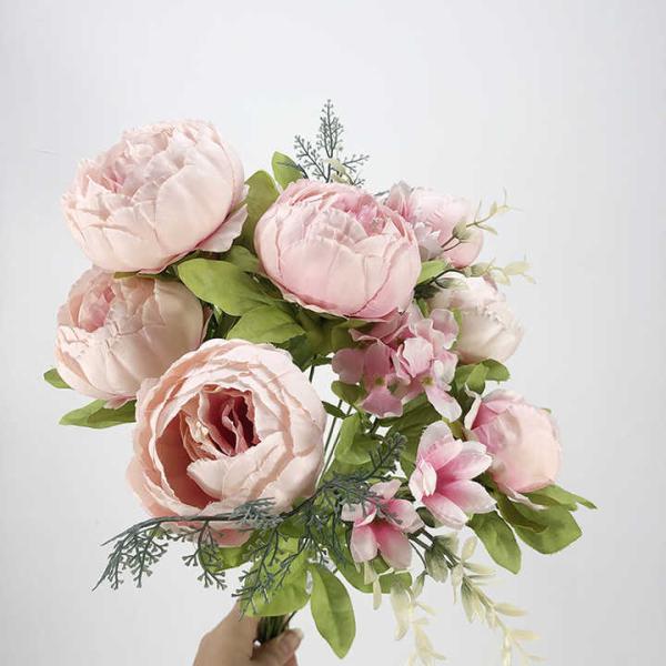 AF-111 in Stock HOT Sale Rose Silk Peony Bouquet Artificial Flowers Cheap Flowers for Home Wedding Decorative Flowers