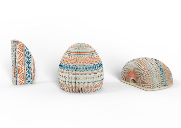 Rechargeable LED 3D Origami Small Paper Lamp Easter Egg For Wedding Christmas Outdoor