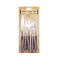Couteau à palette en acier inoxydable 5 pièces Kit d'outils pour peinture à l'huile et à l'acrylique