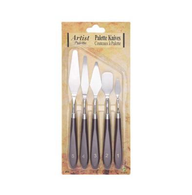 Stainless Steel Palette Knife Set 5 Piece Art Tools Kit For Oil And Acrylic Painting