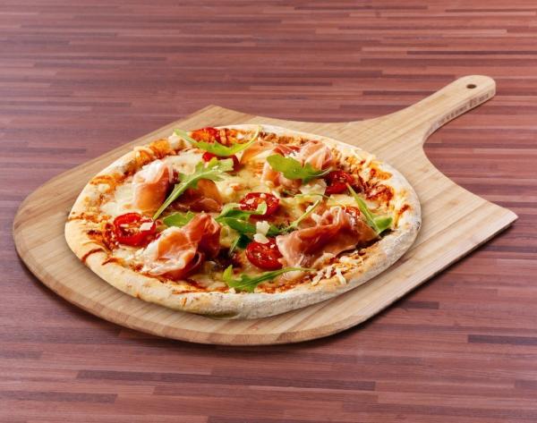 100% Natural Bamboo Wooden Pizza Peel , Pizza Cutting Board With Handle