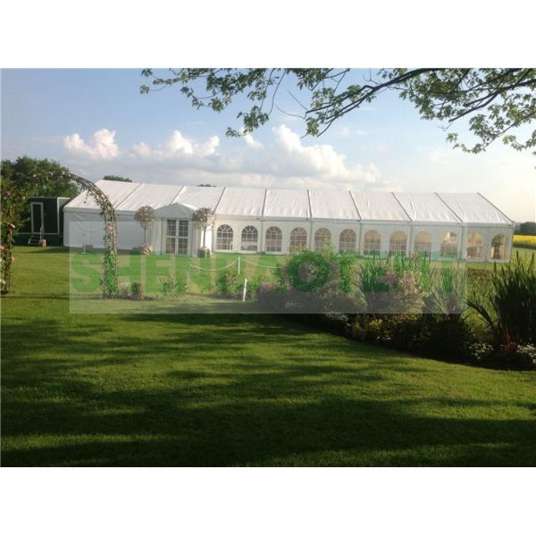 Outside Clear Windows Luxury Party Tent , White Marquee Tent Environmental Friendly