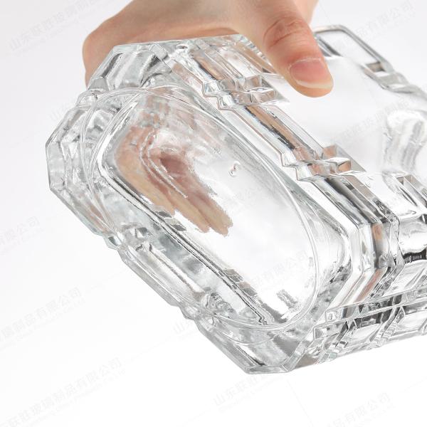 Чистый 500 мл 50cl Квадратная стеклянная бутылка Джина Водка Спиртный Ликер Текила Ром Виски с Коркой