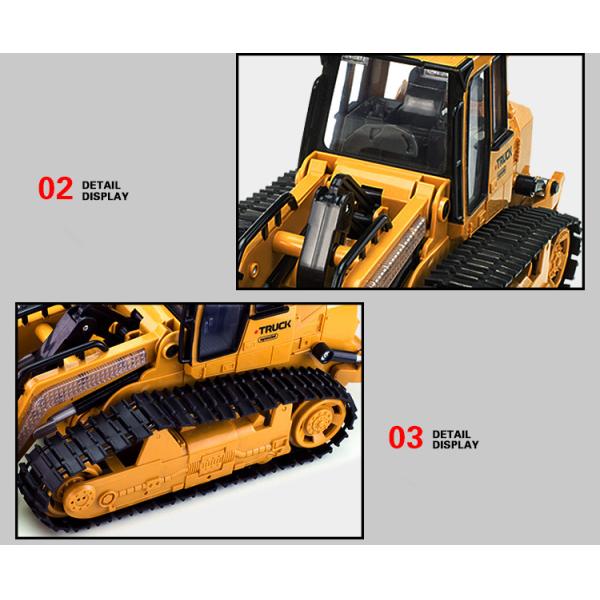 Indoor-Outdoor Remote Controlled Bulldozer 5 Channels Sound and Light Simulation