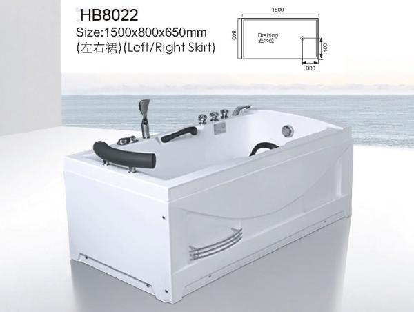 Sanitary ware, Bathtubs, Jacuzzi, Massage bathtub,WHIRLPOOL HB8022 1500X850X650