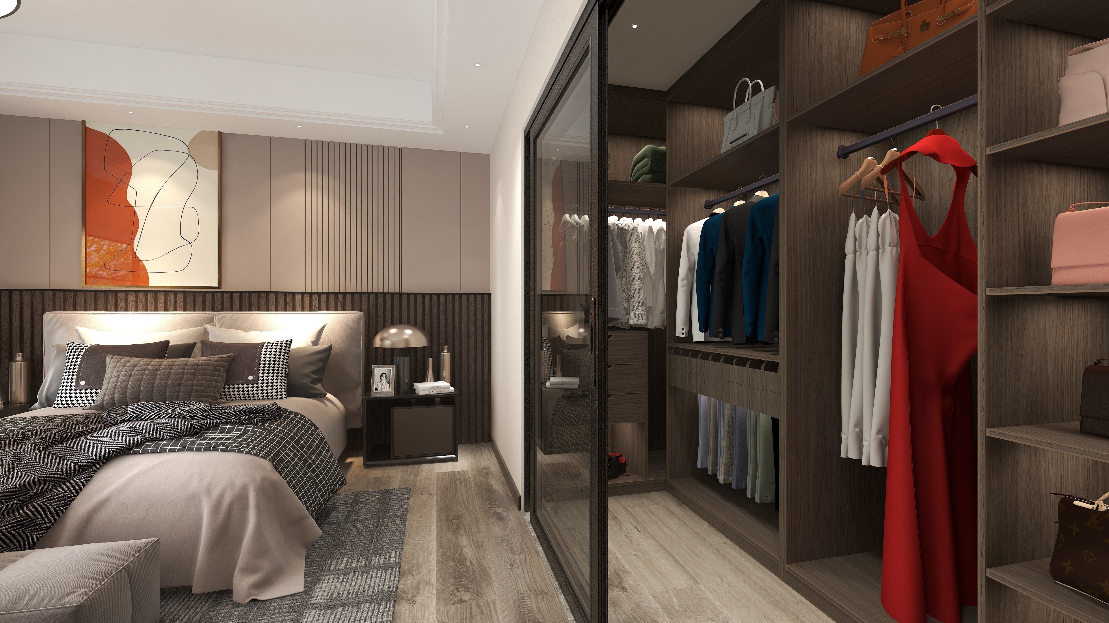 General Moisture Resistance Wooden Bedroom Walk-in Wardrobe Closet for Home Furniture
