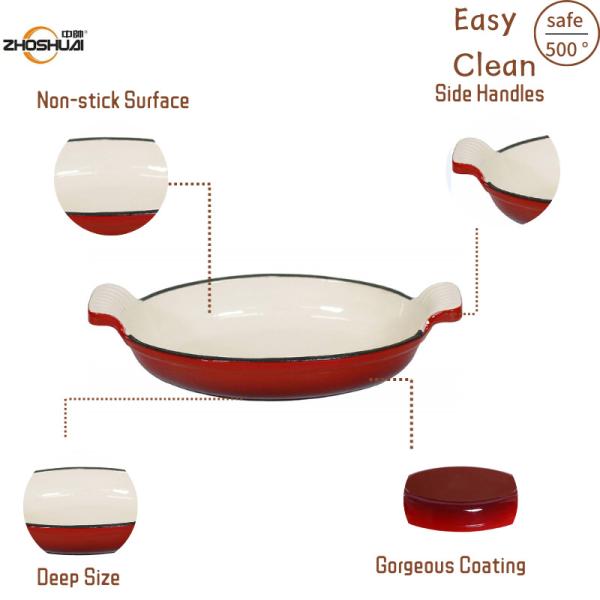 Покрытые эмалью десерты подачи формы лотка 26x15.5x4cm литого железа овальные особенные