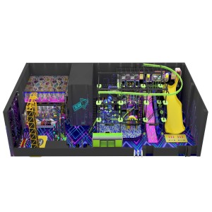 Kids Commercial Indoor Trampoline Playground Morandi Purple Cream Minimalist
