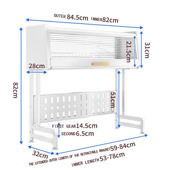 OEM Metal Kitchen Sink Dish Rack 60kg Load Capacity 2 Tier Dish Drying Rack