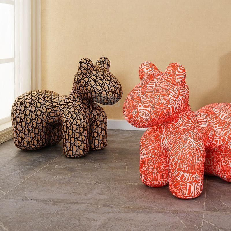 Cartoon Cute Single-Person Sofa Chair Creative Living Room Accent Pony Ottoman Stool Lazy Leisure Lounge for Bedroom Application