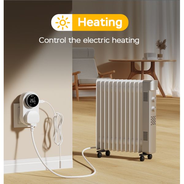 Smart WiFi Thermostat with 16A High Load, Voice Control & LED Knob Screen for Easy Temperature Management