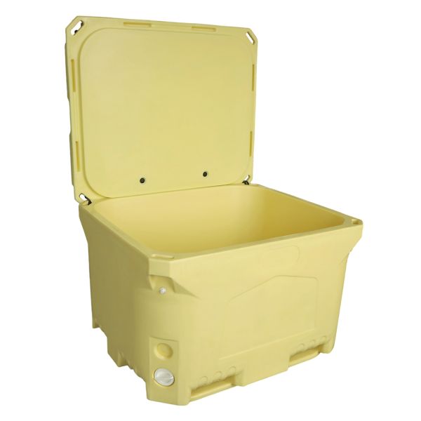 Heavy Duty 660L Rotomolded Cooler Box with 50mm PU Foam and Folk Lift Bottom for Fish Transportation