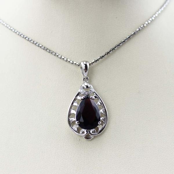 Fashion 9mmx12mm Pear Shape Purple Cubic Zircon Pendant(PSJ0395)