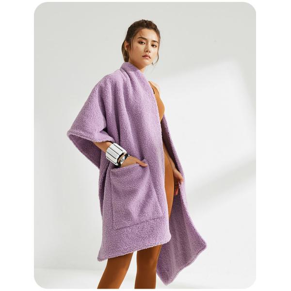 Y-F Knitted Poncho Cardigan Cape Top Sweater Cozy Fleece Jumbo Scarf Wrap Shawl with Large Front Pockets for Women