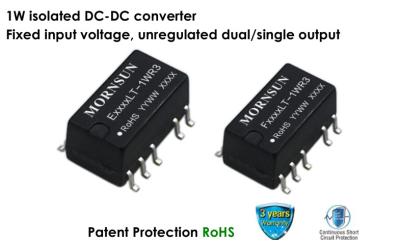 1W Isolated Unregulated Railway DC DC Converter Fixed Input Voltage Dual Single Output