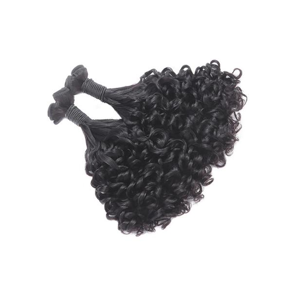 Unprocessed Funmi Human Raw Virgin Hair Extensions No Tangle No Shed Curly Hair