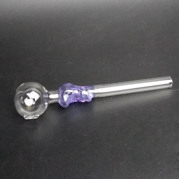 Clear Blue Pink Skull Borosilicate Glass Hand Smoking Pipes OEM/ODM Accepted