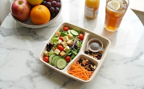 Eco Disposable Biodegradable Sugarcane Trays Bagasse Chip Tray With Lid