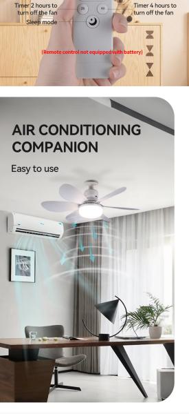Éclairage de ventilateur de plafond LED E27 télécommande 3 couleurs changeantes décoration intérieure de la maison Chambre à coucher