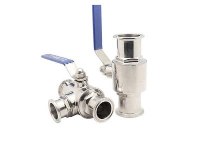 Manual 1 Inch Sanitary Ball Valves , Full Bore Ball Valve 10 Bar Operating Pressure