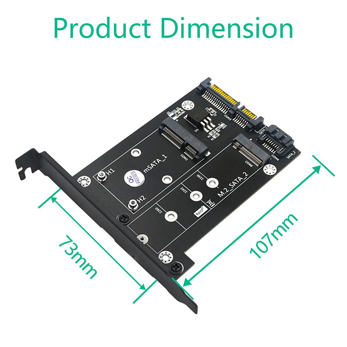 2 в 1 MSATA/SSD M.2 NGFF, который нужно удвоить переходник SATA3 с полным кронштейном профиля высоты