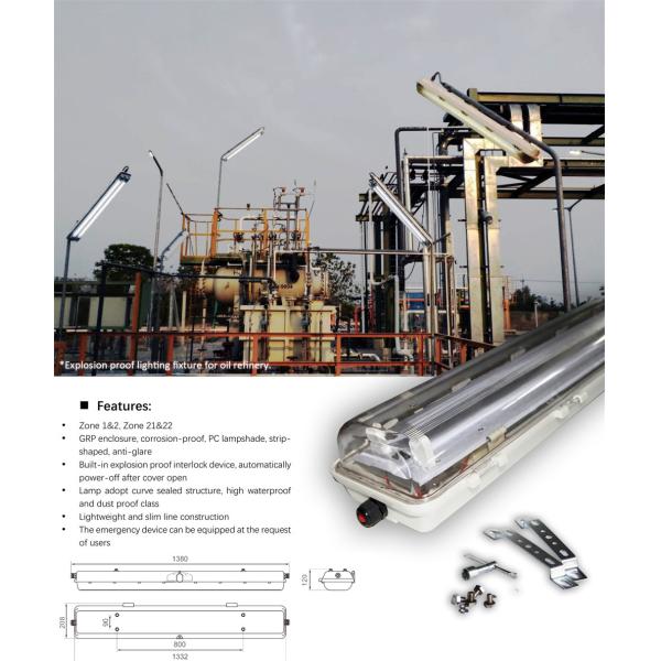 Explosion Proof Fluorescent Tube Light | ATEX/IECEx Approved | IP66 Anti-Blast Fixture for Oil, Gas & Chemical Zones