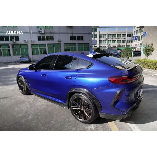For BMW X6M Dry Carbon Fiber Body Kit X6M Aulena-style Front Lip Diffuser Spoiler Hood Wheel Arch X6M Wide-body Kit