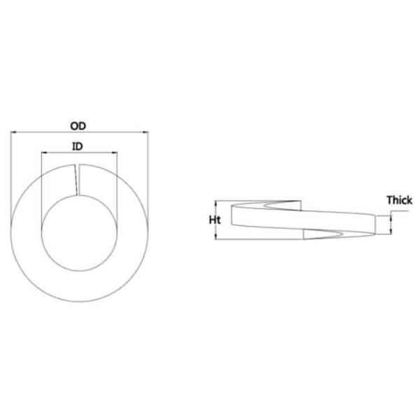 Stainless Steel Split Ring Lock Washers M3-M20 Grade 4.8 Zinc Coated Washers