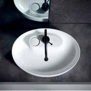 Lavabo personnalisé en promotion, couleur au choix, à poser sur plan ou semi-encastré, rectangulaire, pour salle de bain, en céramique