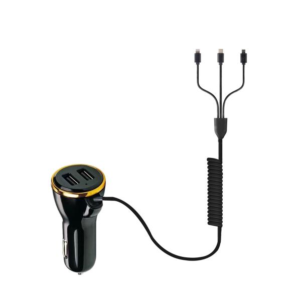 Dual USB Ports 5V 2.4A Universal Phone Charger 3 In 1 Phone Charger