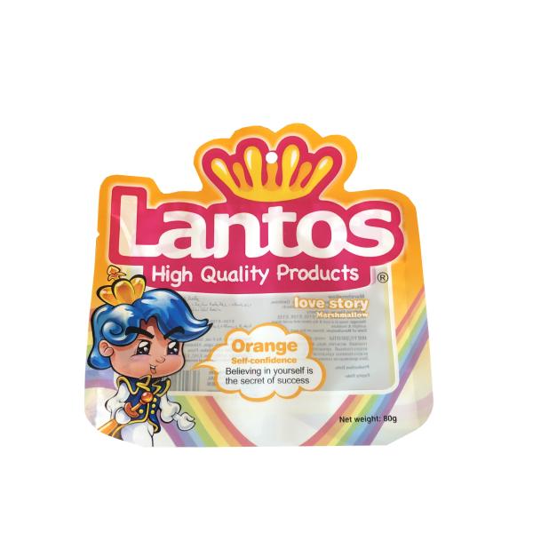 Custom Aluminum Foil Plastic Mylar Heat Sealable Flat Bottom Soft Sweets Gummies Jelly Beans Candy Packaging Pouches Bags